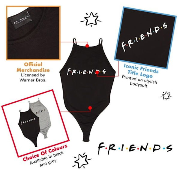 Popgear T-shirt - FRE90010WBS01 - Friends T-shirt dam Svart jag