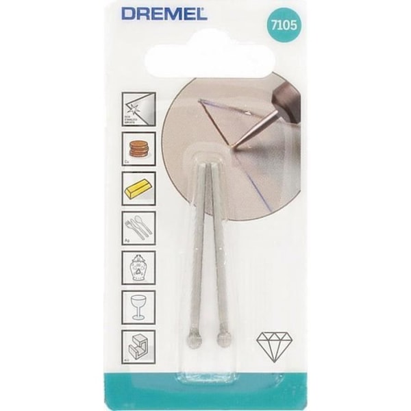 DREMEL - Set med 2 diamantspetsar 4,4 mm 7105 - För trä, keramik, glas och halvädelstenar