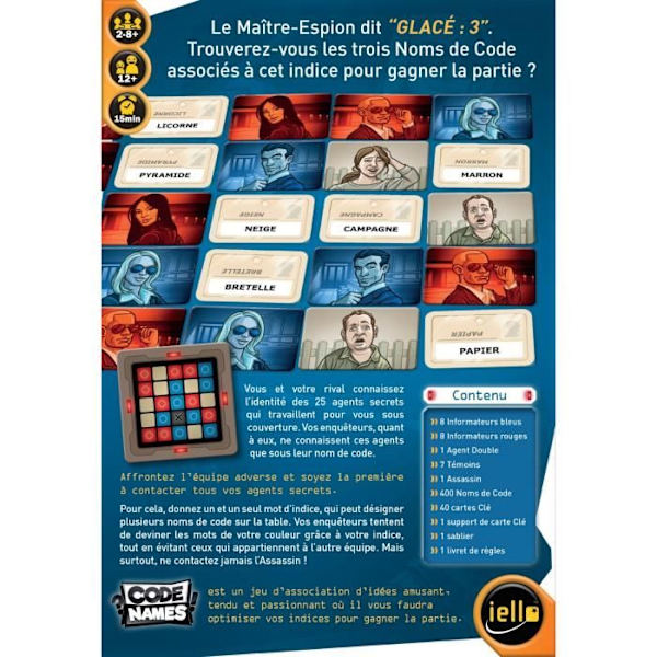 KODENAMN - Brädspel - Fransk version - IELLO - 51285 Flerfärgad