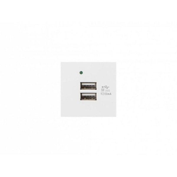 Lanberg Hub Väggrosett 230 V 2 x USB 5 V 2.1 A Vit