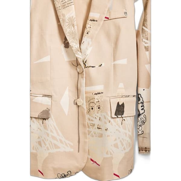 Kvinnors blazer Desigual Lacroix beige jag