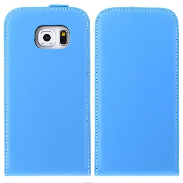 Blått "Open Flip" Foliofodral för SAMSUNG GALAXY S6 + 3 skärmskydd Blå