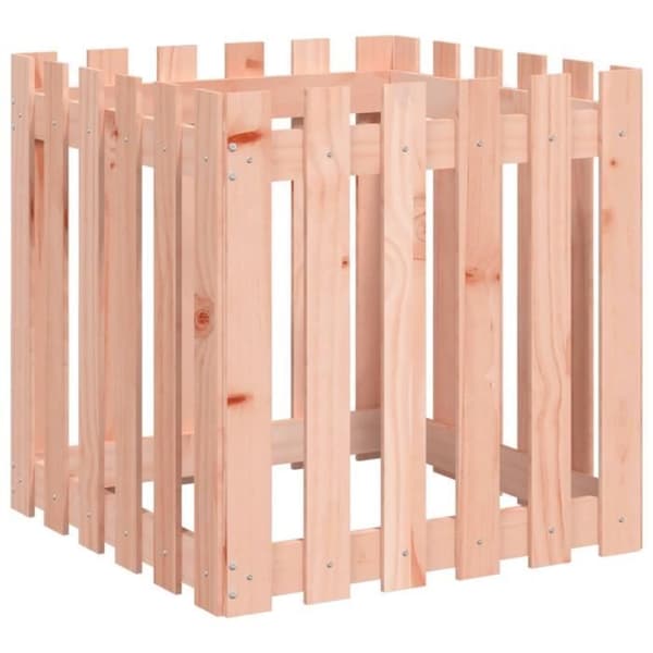 vidaXL Planteringsmaskin med staketdesign 60x60x60 cm Solid Douglas 832460