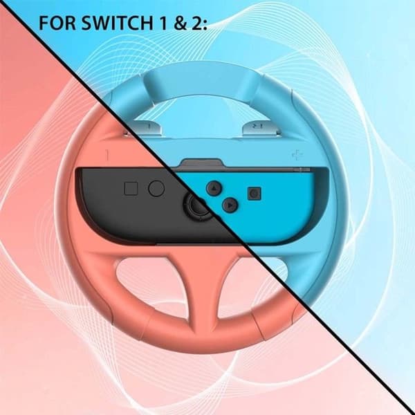 Paket med 2 rattar för Joy-Con - SUBSONIC - Switch 2 - Switch OLED - Switch Rosa och turkos