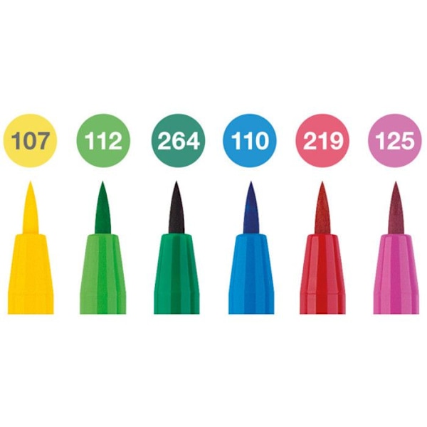 Filt - Faber-Castell - Pitt Artist Pen - Springtime - Printemps - Etui med 6 filtpennor 107, 112, 264, 110, 219 och 125