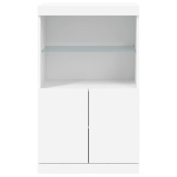 vidaXL Buffé med LED-lampor vit 60,5x37x100 cm 836665