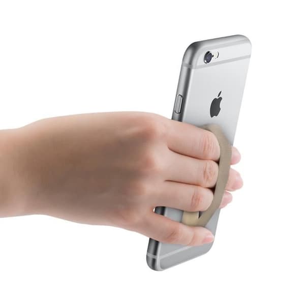 kwmobile Set 3x självhäftande smartphonehållare - Fingertillbehör för mobiltelefon - Elastisk grepprem baktill