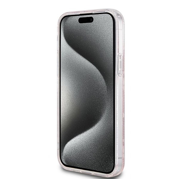 Fodral för iPhone 15 Plus / iPhone 14 Plus - Guess IML GCube MagSafe (GUHMP15MHMHGCUSTGP) - Rosa