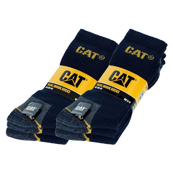 Caterpillar 6 Par Chaussettes Arbete Tå Hälen Förstärkt Halv-kalv Bomull Blå 41/45