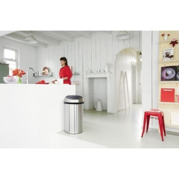 BRABANTIA Touch Bin - 60 L - Fingeravtrycksskydd i matt stål Fingeravtryckssäker i matt stål