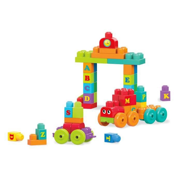 Mega Bloks - Alfabetståget - Byggleksak - 12 månader och uppåt FWK22 Flerfärgad