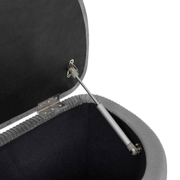 Banc coffre i grått velour Solaro 100x40cm Grå