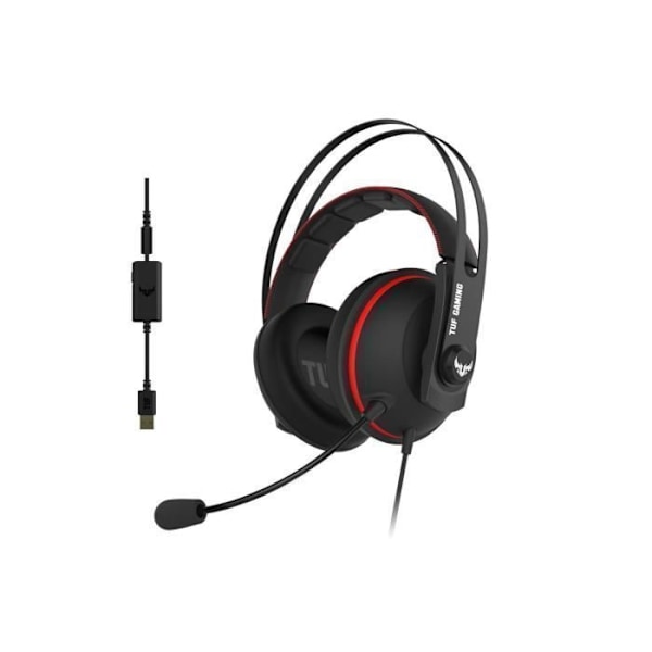 TUF H7 headset rött - ASUS - Headset - Kabelanslutet - Circumaural Röd