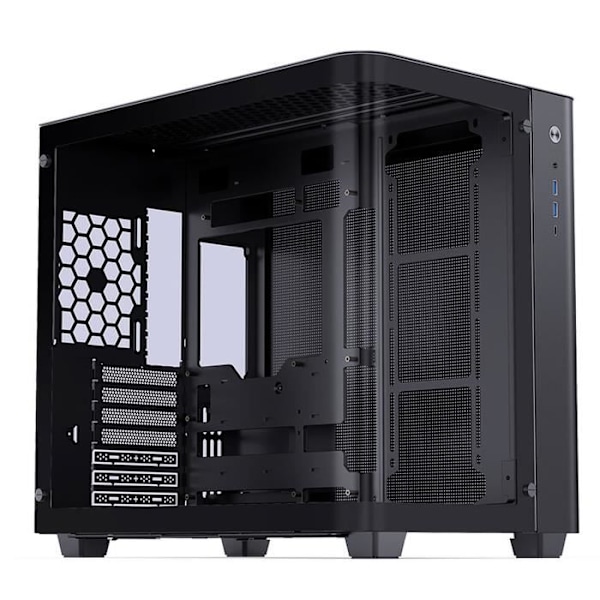 - Mellanstor ATX-chassi med eleganta glaspaneler, perfekt för en gaming- eller professionell konfiguration. Erbjuder en kompatibil