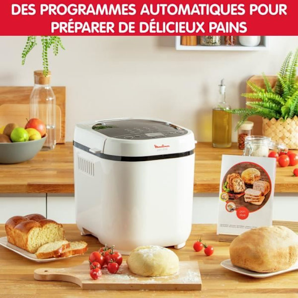 MOULINEX Brödmaskin 1 kg, 20 automatiska program, Glutenfritt program, Håll värmen, French toast OW210130