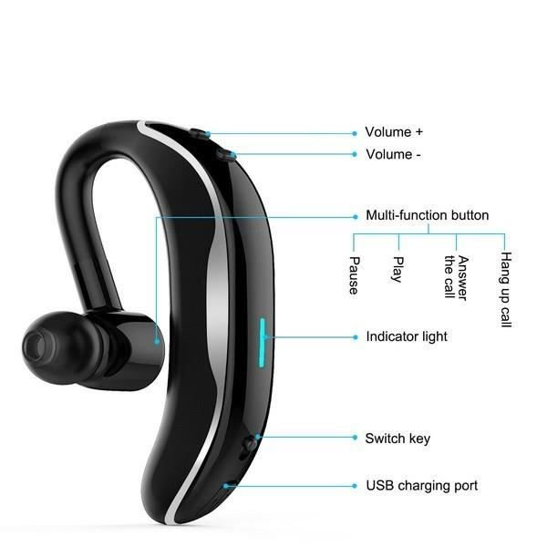 Bluetooth In-Ear Headset för IPHONE Xs (GRÅ)