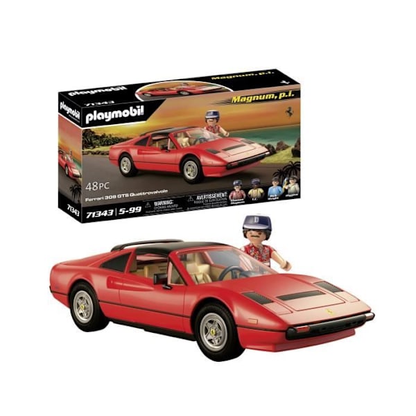 PLAYMOBIL 71343 Magnum Ferrari 308GT, Samlarbil, Klassiska bilar, 48 stycken Flerfärgad