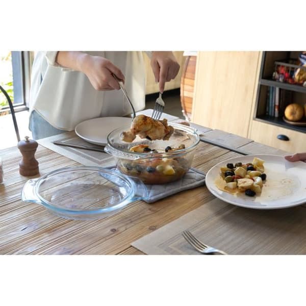 Set med 2 ugnsformar - PYREX - Glas - Rund - 1 L Transparent