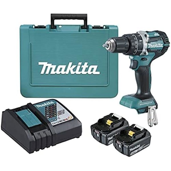 Borrskruvdragare - MAKITA - DHP484RTE - 18 V - Kolsfri - 60 Nm - XPT-skydd Silvergrå