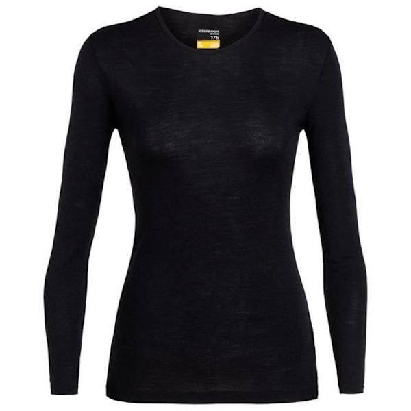 Underkläder - Icebreaker - 175 Everyday L/s Crewe - 100% Merinoull - Andningsbar - Unisex Svart M