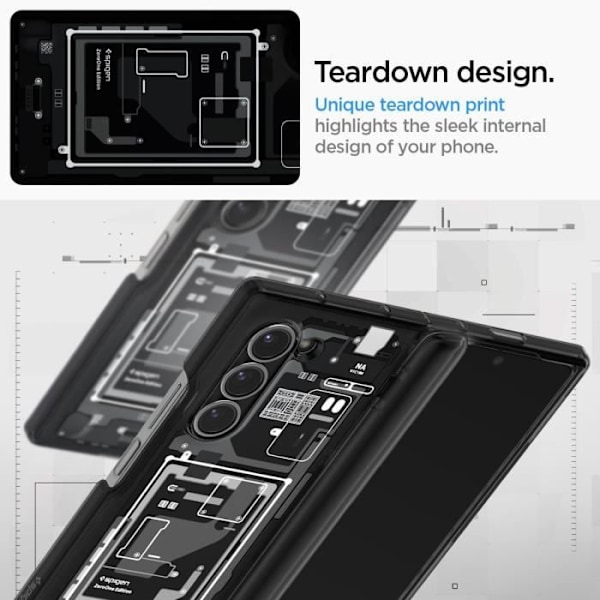Coque - Spigen - Ultra Hybrid Pro - Kompatibel med Samsung Galaxy Z Fold 6 - Färg Zero One - Hård Noll Ett