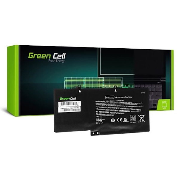 Gröncellsbatteri HP NP03XL NPO3XL 761230-005 760944-421 760944-241 HSTNN-LB6L för HP Envy x360 15-U 15-U002NF 15-U101NF 3400mAh