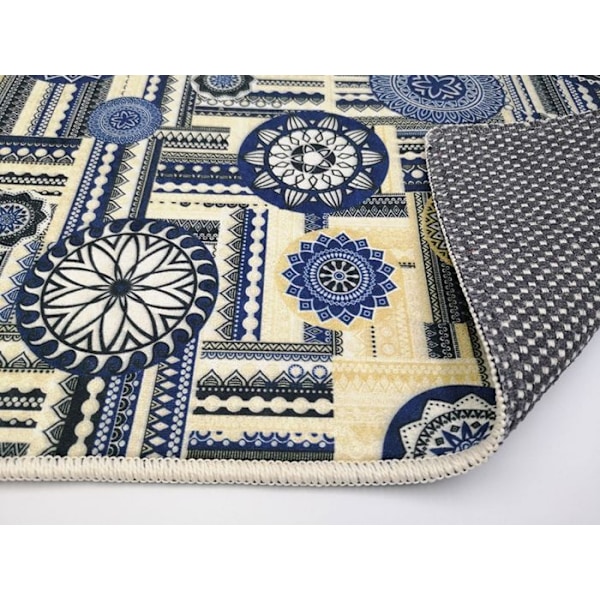 Teppe - MANI TEXTILE - MILANO - 160x230 cm - Polyester - Halkfri - Maskinvaskbar Blå