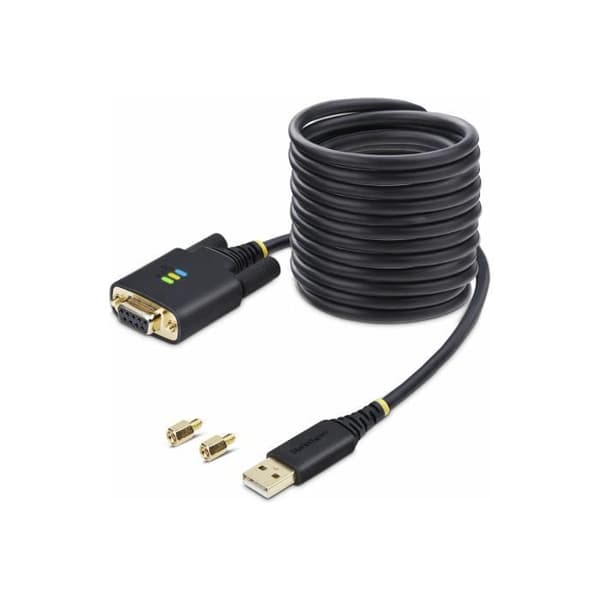 - StarTech.com - StarTech.com 10 fot (3m) USB till nollmodem seriell adapterkabel, utbytbara DB9-skruvar/muttrar, COM-retention, USA