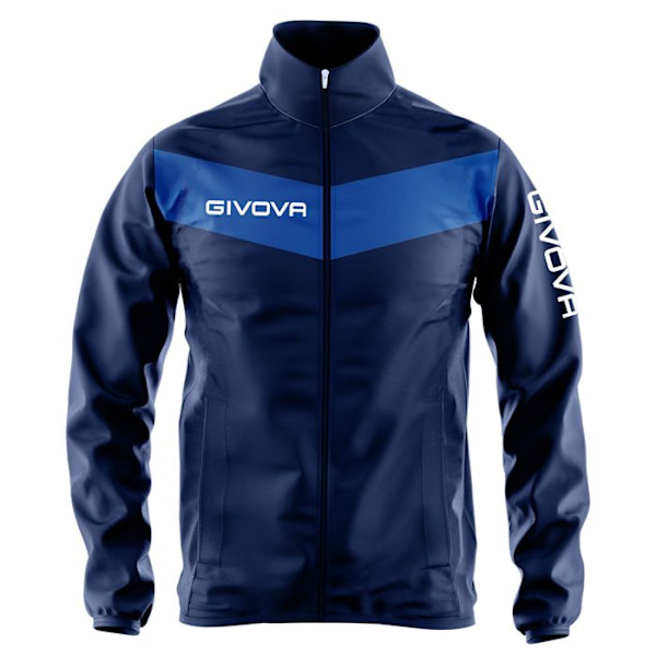Vattentätt jacka - Givova - Nät - 100% Nylon - Polyesterfoder - Dold huva marinblå/kungsblå S