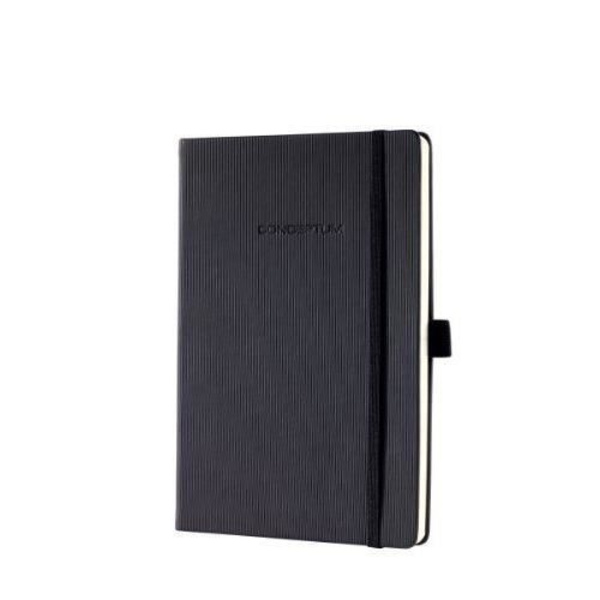 A5 fodrad anteckningsbok - Sigel - Conceptum CO122 - 194 sidor - Softwave - Svart Svart