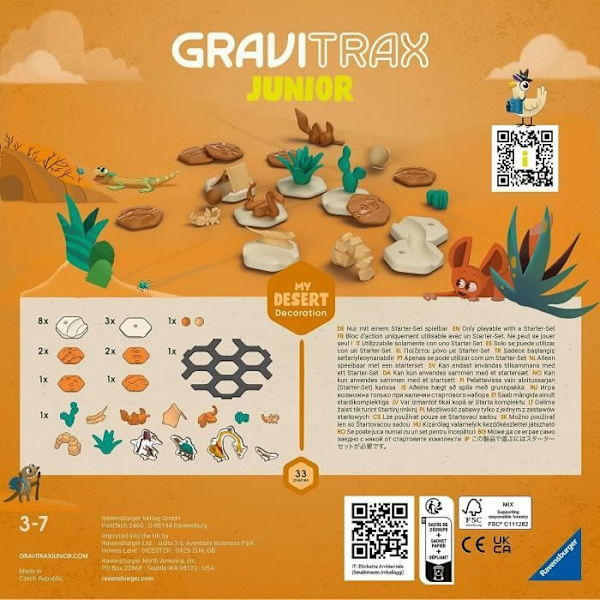 Gravitrax Junior - My Desert expansionsset 33 delar - Marmorbana - Kreativt byggspel - Ravensburger - Från 3 år Flerfärgad