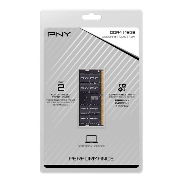 RAM-minne - PNY - SODIMM DDR4 2666MHz 1x16GB - (MN16GSD42666)