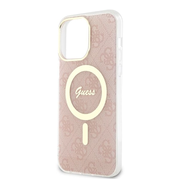 Coque för iPhone 15 Pro Max - Guess IML 4G MagSafe (GUHMP15XH4STP) - Rosa