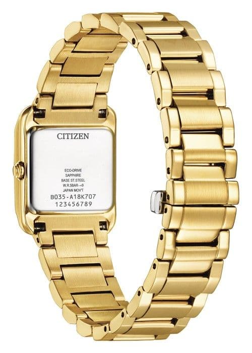 Citizen KVINNOR SQUARE Eco Drive EW5602-81D Guld