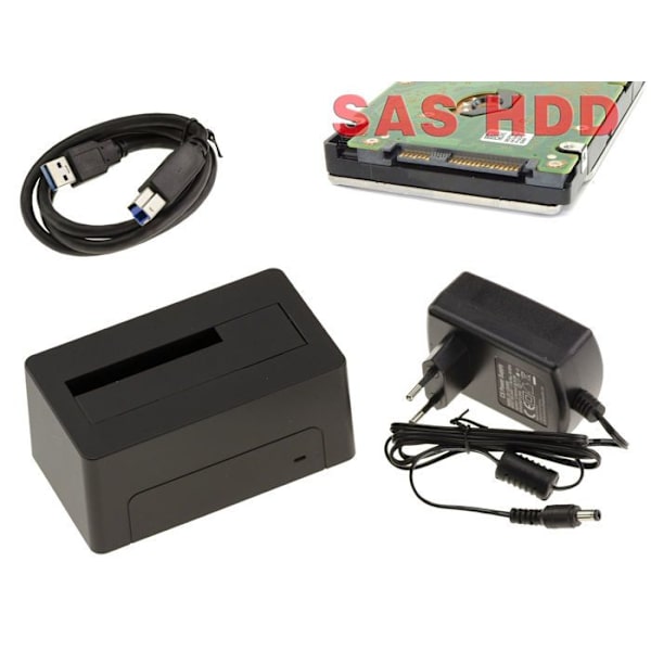 Dockningsstation för SAS-disk, USB3.0 5G-länk, 12V 2A strömförsörjning. Stöd 18TB - USB Serial Attached SCSI SAS HDD Dock