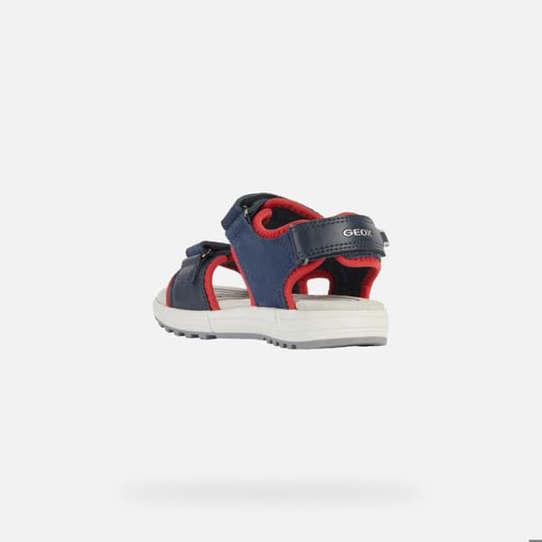 Barnsandaler Geox Alben marin/röd 33