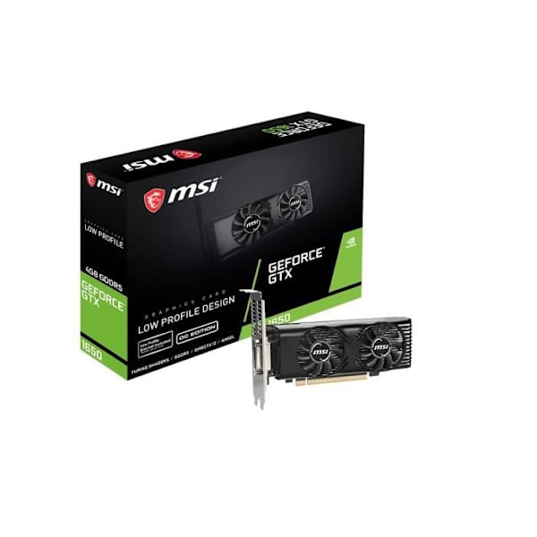 Grafikkort - MSI - GeForce GTX 1650 4GT LP OC - 4 GB - GDDR5 - PCIe 3.0 - DVI / HDMI / DisplayPort (912-V809-3246) Svart