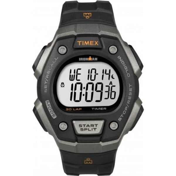Klocka - TIMEX - T5K821SU - Chrono 10 ATM - Svart resinarmband - Digital visning Mörkgrå