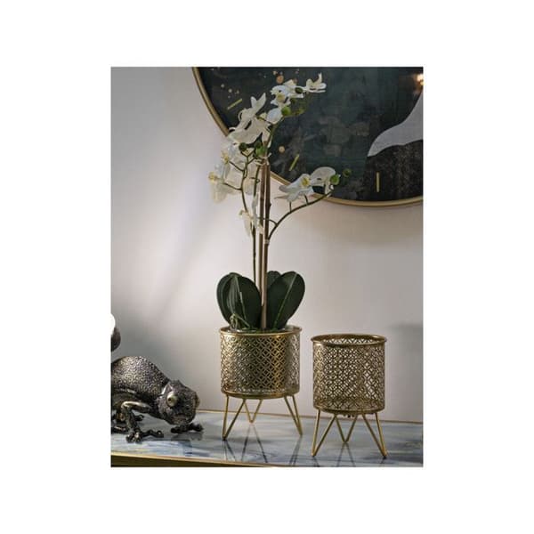 Set med 2 Design Blomkrukor "Ceci" 20cm Guld guld-