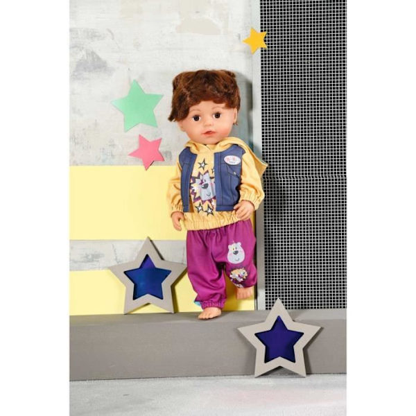 Set med dockkläder - ZAPF CREATION - BABY BORN OUTFIT MED HOODY (832615) - Flerfärgad - 3 år - Girl Flerfärgad