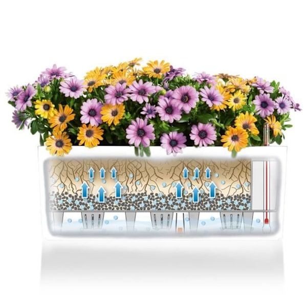 LECHUZA Planteringsmaskin Balconera Färg 80 ALL-IN-ONE vit 15680 421458