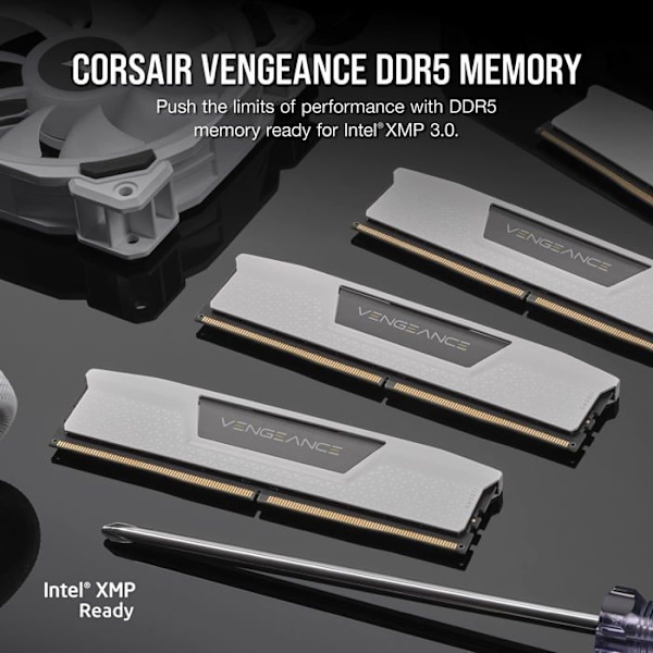 Corsair Vengeance DDR5 64 GB (2 x 32 GB) 5200 MHz CL40 - Vit - Dual Channel Kit 2 DDR5 PC5-41600 RAM - CMK64GX5M2B520