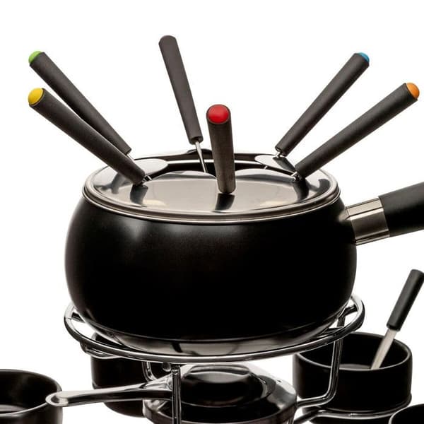 5five - fondue set med snurrande bricka Svart