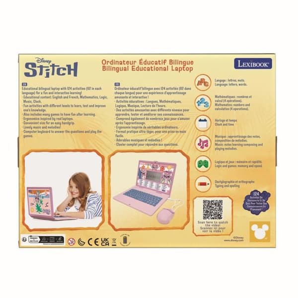 Bilingual educational laptop Disney Stitch (FR/EN) ROSA