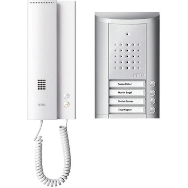 Ritto by Schneider 1841420 fast intercom komplett set 4 ringar silver