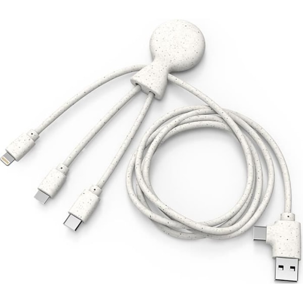 Mr BIO USB A+C/micro USB & USB C & Lightning kabel 1m Vit Xoopar