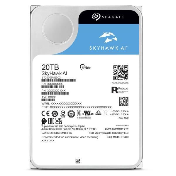 Hårddisk - SEAGATE - Skyhawk 16TB - SATA 6Gb/s - 7200 RPM - 512MB cache