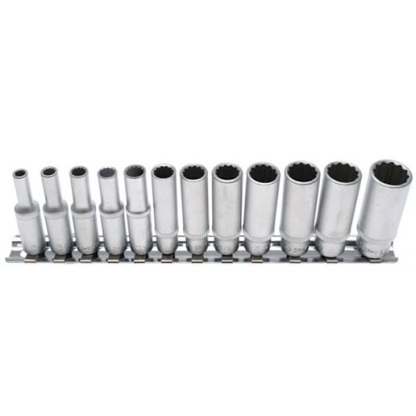 Sockelset, tolv punkter 6,3 mm (1/4") tum 12 delar