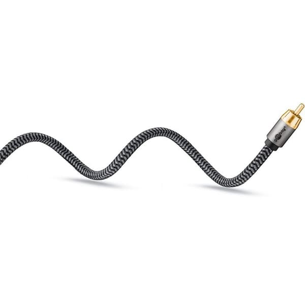 GOOBAY Ljudkabel 1 RCA hane - 2 RCA hanar guld nylonfläta 2m