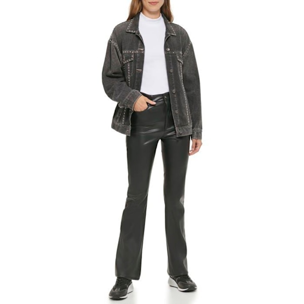 Jacka - ärtrock - kappa - kavaj Dkny - E2KC1804 - Rigid Denim Stud Jacka Jacka, Betonggrå, S Dam Betonggrå S